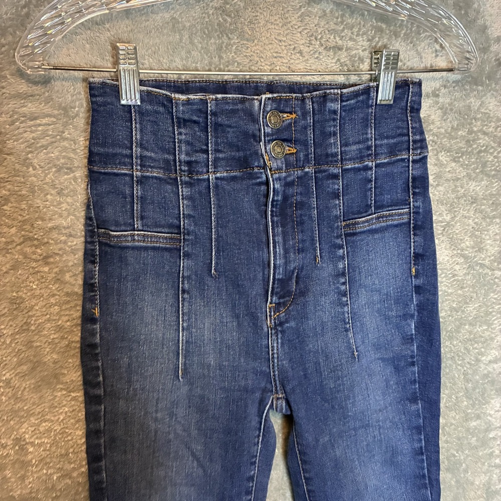 Free People We The Free Jayde Flare Jeans 24* Boho Festival Concert Retro Hippie